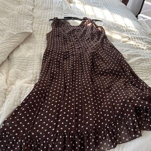 Jessica Howard Brown and White Polka Dot Midi Dress